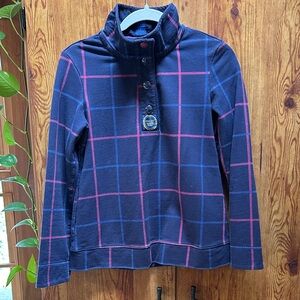 Joules Blue Plaid Quarter Zip